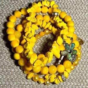 Super cute 5 bracelet yellow stack